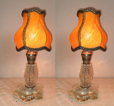 Coppia di Lampade da tavolo vintage paralume vintage couple glass table lamps, usado segunda mano  Embacar hacia Argentina
