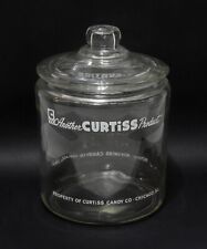 Curtiss Candy Co Candy Display Jar Clear Glass With Lid Vintage Advertising 10" for sale  Shipping to South Africa