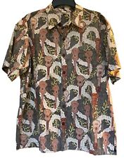 Usado, Camisa havaiana ukelele aloha estampa reversa floral lei algodão tropical masculina GG comprar usado  Enviando para Brazil