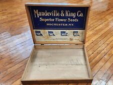 Vintage Antique Mandeville & King Co. Superior Flower Seeds Box Rochester, NY na sprzedaż  Wysyłka do Poland