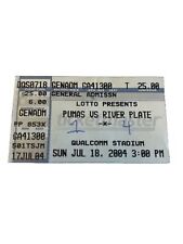 Pumas vs. RIVER PLATE San Diego, CA Boleto 18 de julio de 2004 Pumas 50 aniversario segunda mano  Embacar hacia Argentina