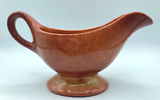 Vintage Gravy Boat GMcB Gladding McBean 1930s Terracotta Orange Drip Glaze USA, used for sale  Shipping to South Africa
