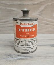 Lata de lata vintage antiga de éter squibb anestesia medicina boticário publicidade comprar usado  Enviando para Brazil