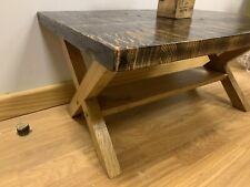Used, Hand Made Solid Wood Oak coffee table With Shelf for sale  Shipping to South Africa