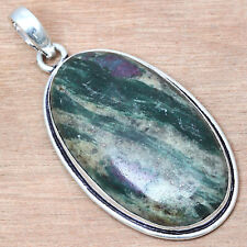Pendant Fuchsite Cabochon Gemstone Valentine'Day Gift Silver Jewelry 2.5" for sale  Shipping to South Africa