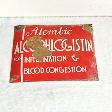 1930s Vintage Alembic Alcophlogistin Pharmaceutical Old Enamel Sign Board EB33 for sale  Shipping to South Africa