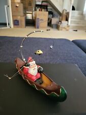 Santa Fishing In A Canoe Santa Ornament  for sale  Shipping to South Africa
