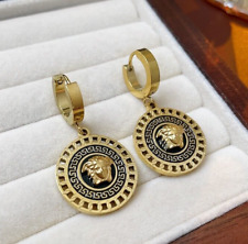 Brincos pendurados de prata 925 folheados a ouro com borla redonda comprar usado  Enviando para Brazil