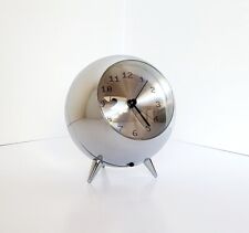 kikkerland Retro Spherical / orb shaped metallic / Chrome alarm clock for sale  Shipping to South Africa