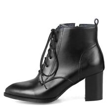 Botas de tornozelo femininas da moda com cadarço primavera bota curta salto grosso botas  comprar usado  Enviando para Brazil