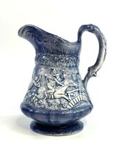 Vintage Blue & White Relief Pattern Wash Basin Pitcher Vase Water Jug Signed ‘68 for sale  Shipping to South Africa