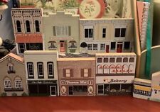 (8) Pc~OUR TOWNE”~Wood Houses/Businesses~Lake Geneva/Hand Painted~Shelf Sitters~ for sale  Shipping to South Africa