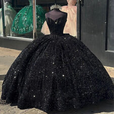 Gótico Negro Quinceañera Dulce 16 Vestidos Lenteleta Sudadera Fiesta Baile de graduación Vestido segunda mano  Embacar hacia Argentina