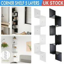 3/5 Tier Corner Shelf Floating Wall Shelves Storage Display Bookcase Home Decor for sale  LEICESTER