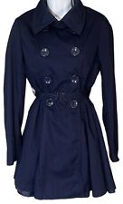 Forever 21 Navy Blue A-Line Trench Coat Belted Pea Jacket Size Medium?, used for sale  Shipping to South Africa