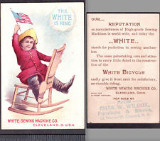 Used, White Bicycle Sewing Machine Rough Rider Cowboy Fantasy Patriotic NH Trade Card for sale  Loveland