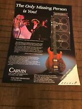 1983 Vintage PRINT Ad for CARVIN LB50 BASS GUITAR MISSING PERSONS IN CONCERT for sale  Shipping to South Africa