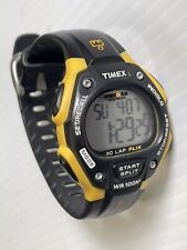 Reloj de triatlón vintage Timex Ironman para hombre negro y amarillo índiglo, usado segunda mano  Embacar hacia Argentina