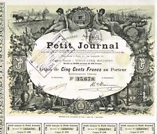 FRANCE PETIT JOURNAL PERIÓDICO certificado de stock/bono 1896 BELLEZA segunda mano  Embacar hacia Argentina
