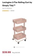 Lexington 3 Tier Rose Rolling Storage Utility Or Kitchen Cart With Wheels New for sale  Shipping to South Africa