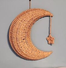 Hanging Moon And Star Boho Decor Wicker Rattan Woven for sale  Shipping to South Africa