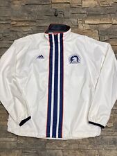 Vtg 1999 BAA Adidas Mens White Windbreaker Jacket 103rd Boston Marathon Sz L for sale  Leominster
