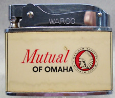 Vintage-RARE-"Mutual of Omaha Insurance" flat advertising lighter C@@L L@@K for sale  Shipping to South Africa