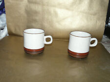 denby set of 2x potters wheel small mugs / coffee beakers 3.5" tall for sale  HEATHFIELD