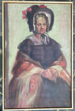 Vestido com capuz Lady IN Costume° pintura a óleo antigo Um 1880 ° nova galeria emoldurada comprar usado  Enviando para Brazil
