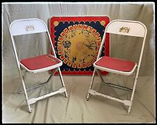 Usado, Conjunto de 2 cadeiras de mesa de cartão dobrável de metal vermelho da década de 1940 crianças crianças comprar usado  Enviando para Brazil
