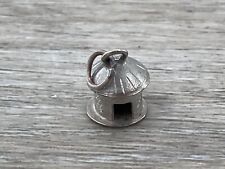 Sterling Silver Tiki Hut Cabana Island Home Building Travel 3d Charm Pendant 925 for sale  Shipping to South Africa