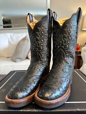 Lucchese Women's Handmade Exotic Black Full Quill Ostrich Vamps Boots Size 7 B! for sale  Shipping to South Africa