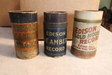 3 Edison Player Record Cylinders Blue Amberol  -ED#3, used for sale  Shipping to Canada