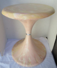 Vintage Lucite Marbled Swirl Pink White Yellow Atomic Space Age Tulip Side Table for sale  Shipping to South Africa