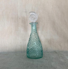 Botella de medicina vintage de vidrio azul aguamarina en relieve con tapón - ¡Bonita!! segunda mano  Embacar hacia Argentina