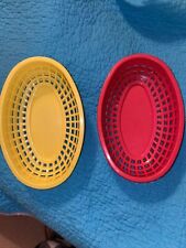 Pacote com 6 cestas plásticas vermelhas e amarelas (9x5x2) comprar usado  Enviando para Brazil