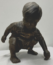 WALTER AWLSON BOY PICKING FLOWERS PAINTED STONEWARE SCULPTURE 74/75 for sale  Shipping to South Africa