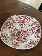 Pottery Barn Red Chandelier Lace Versailles Rounded Square  Dinner Plate 10 3/4" for sale  Shipping to South Africa