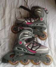 Patins DBX In-Line Abec7 Tamanho 8 Feminino Cor Cinza com Rodas Rosa Mãe, usado comprar usado  Enviando para Brazil