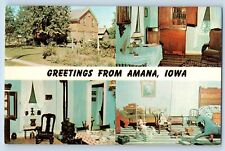 Amana Iowa Postcard Heim Brick Native Clay Timbers Forest Multiview 1960 Vintage for sale  Shipping to South Africa