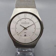 Relógio Skagen masculino 36mm mostrador branco tom prata data redonda 233XLSS nova bateria comprar usado  Enviando para Brazil
