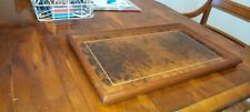 Solid Wood Vintage 57x34cm Large Butlers Tea Serving Tray Burr Walnut mahogany for sale  Shipping to South Africa