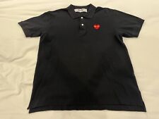 Camisa polo Play Comme Des Garcons preta manga curta coração vermelho tamanho X-Grande GG comprar usado  Enviando para Brazil