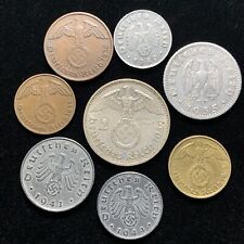 Lote de 8 monedas raras del Tercer Reich Alemania Segunda Guerra Mundial monedas 2 Reichsmark y varios Pfennig segunda mano  Embacar hacia Argentina