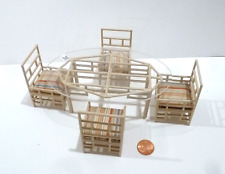 UNIQUE DOLLHOUSE MINIATURE ASIAN STYLE DINING SET TABLE & 4 CHAIRS for sale  Shipping to South Africa
