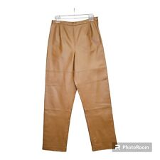 Terry Lewis Classic Luxuries Womens 8P Genuine Leather Pants Camel Brown NWT for sale  Shipping to South Africa