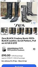 Zara black leather for sale  Ireland