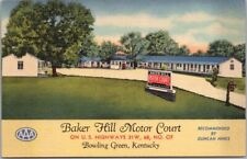 Bowling Green, Kentucky Postcard BAKER HILL MOTOR COURT Roadside Linen c1948 for sale  Shipping to South Africa