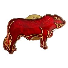 Brangus? Red Angus? Cross Breed Lapel Hat Pin Cow Cattle Gelbvieh? Enamel 940 for sale  Shipping to South Africa