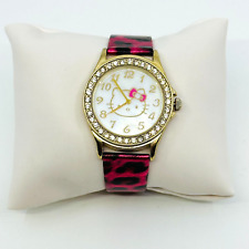 Relógio Hello Kitty pavê strass rosa pulseira com estampa de animais Sanrio 35mm nova bateria comprar usado  Enviando para Brazil